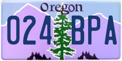 OR license plate 024BPA