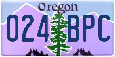 OR license plate 024BPC