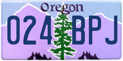 OR license plate 024BPJ