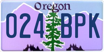 OR license plate 024BPK