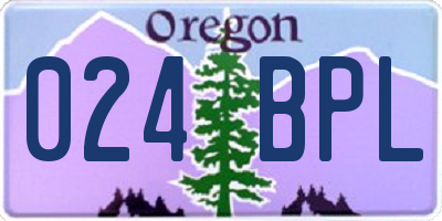 OR license plate 024BPL