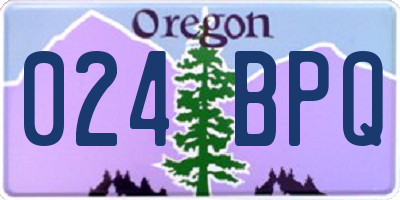 OR license plate 024BPQ