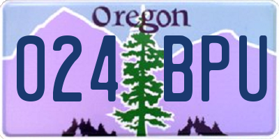 OR license plate 024BPU