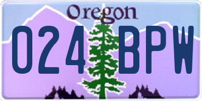OR license plate 024BPW