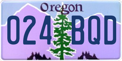 OR license plate 024BQD