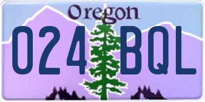 OR license plate 024BQL