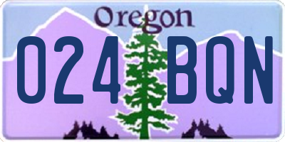 OR license plate 024BQN