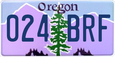 OR license plate 024BRF