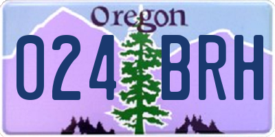 OR license plate 024BRH