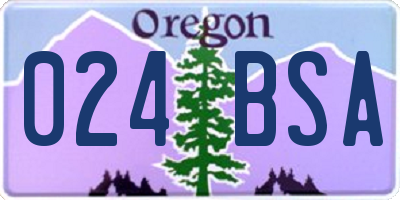 OR license plate 024BSA