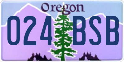 OR license plate 024BSB