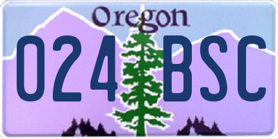 OR license plate 024BSC