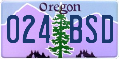 OR license plate 024BSD