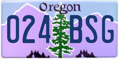 OR license plate 024BSG