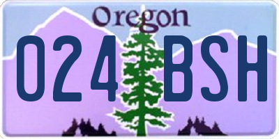OR license plate 024BSH