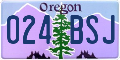 OR license plate 024BSJ