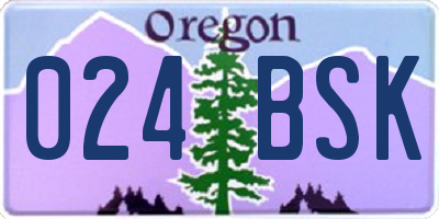 OR license plate 024BSK
