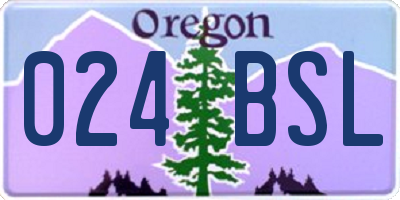 OR license plate 024BSL