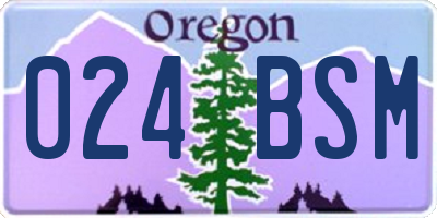OR license plate 024BSM