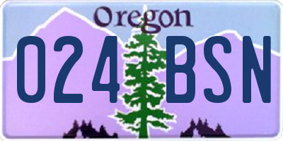 OR license plate 024BSN