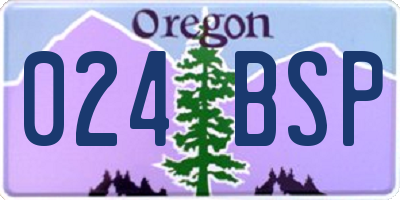 OR license plate 024BSP