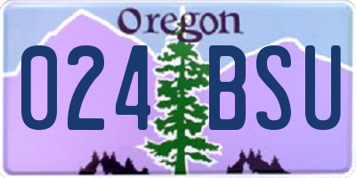 OR license plate 024BSU