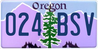 OR license plate 024BSV