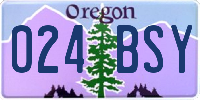 OR license plate 024BSY