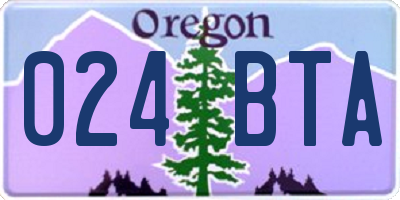 OR license plate 024BTA