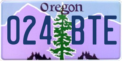 OR license plate 024BTE