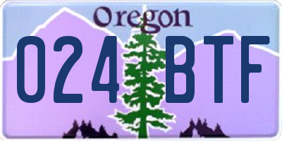 OR license plate 024BTF