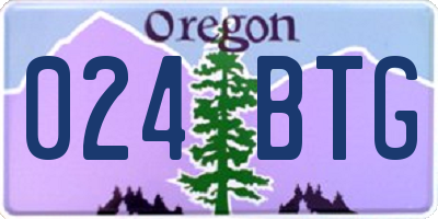 OR license plate 024BTG