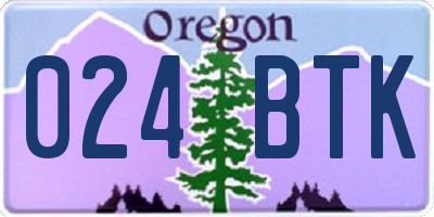 OR license plate 024BTK