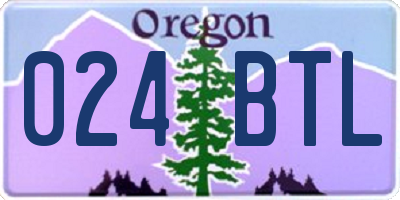 OR license plate 024BTL