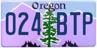 OR license plate 024BTP