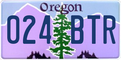 OR license plate 024BTR
