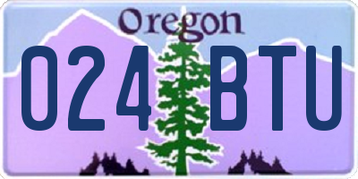 OR license plate 024BTU