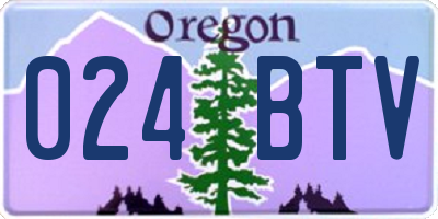 OR license plate 024BTV