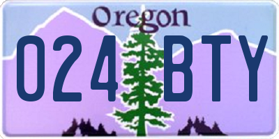 OR license plate 024BTY
