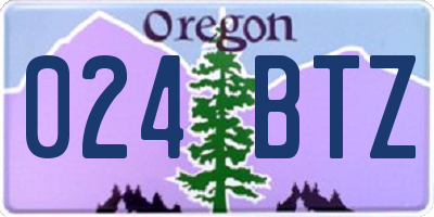 OR license plate 024BTZ
