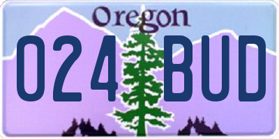 OR license plate 024BUD