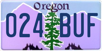 OR license plate 024BUF