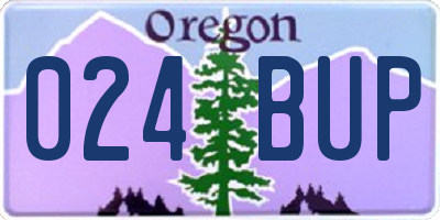 OR license plate 024BUP