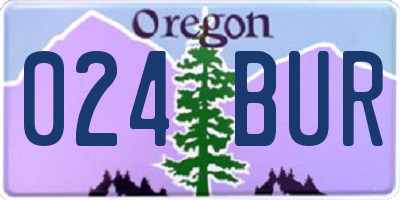 OR license plate 024BUR