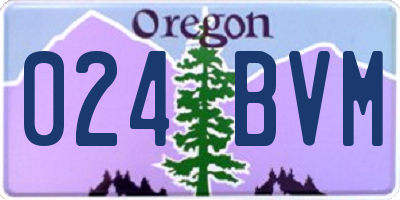 OR license plate 024BVM