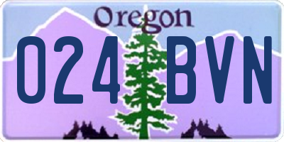 OR license plate 024BVN