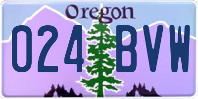 OR license plate 024BVW