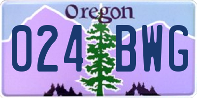 OR license plate 024BWG