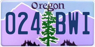 OR license plate 024BWI