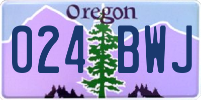 OR license plate 024BWJ